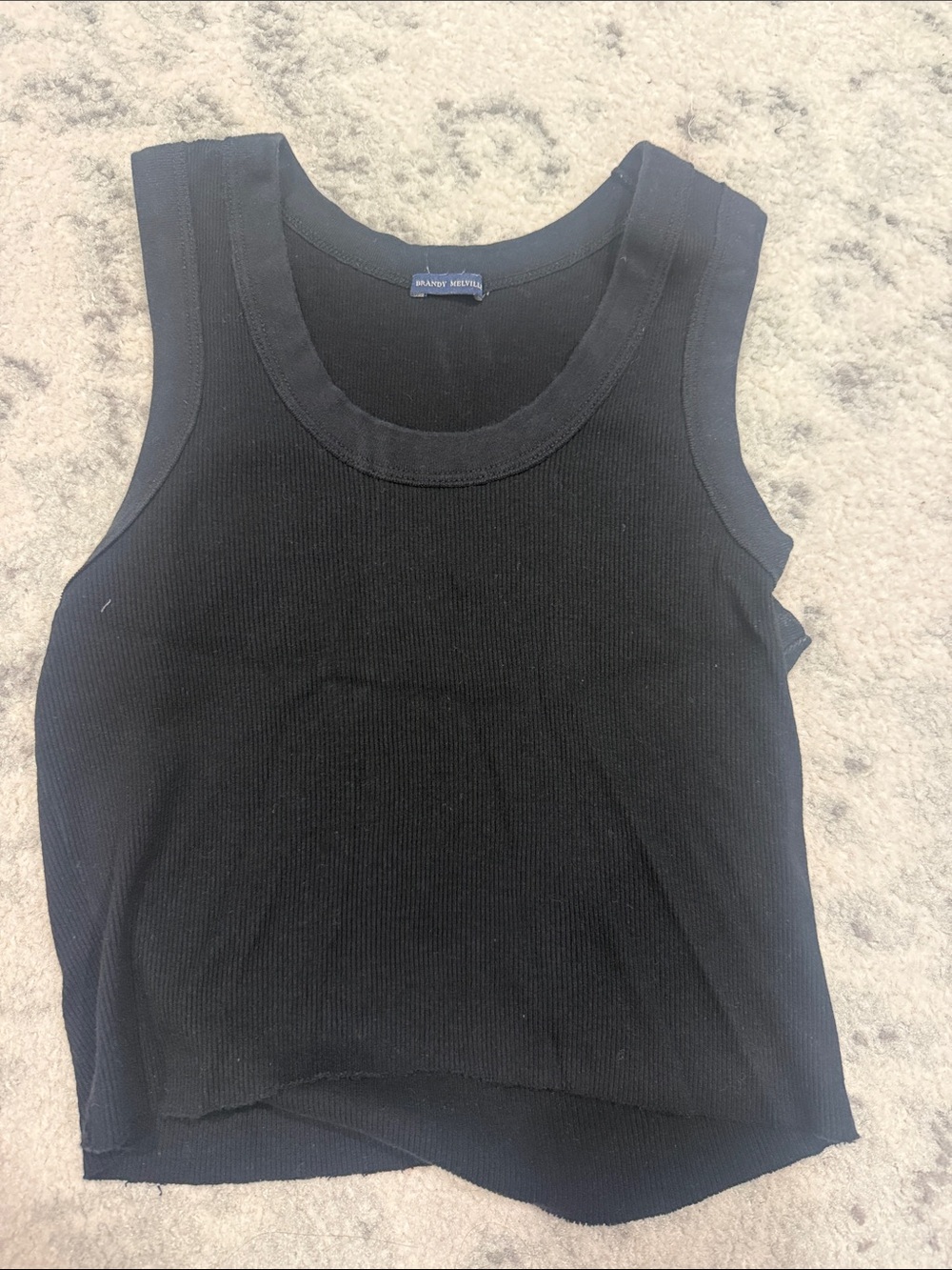 Brandy Melville Black Ribbed Scoop Tank